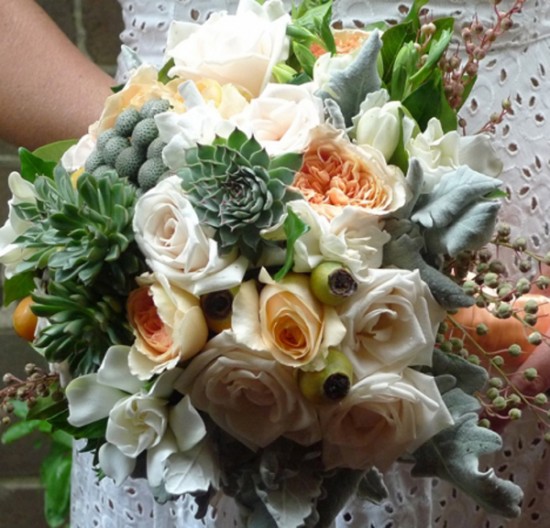 Peach Wedding Flower Ideas Polka Dot Bride