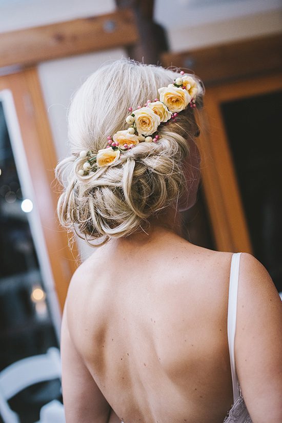 Chic Wedding Hairstyles With Flowers Polka Dot Bride