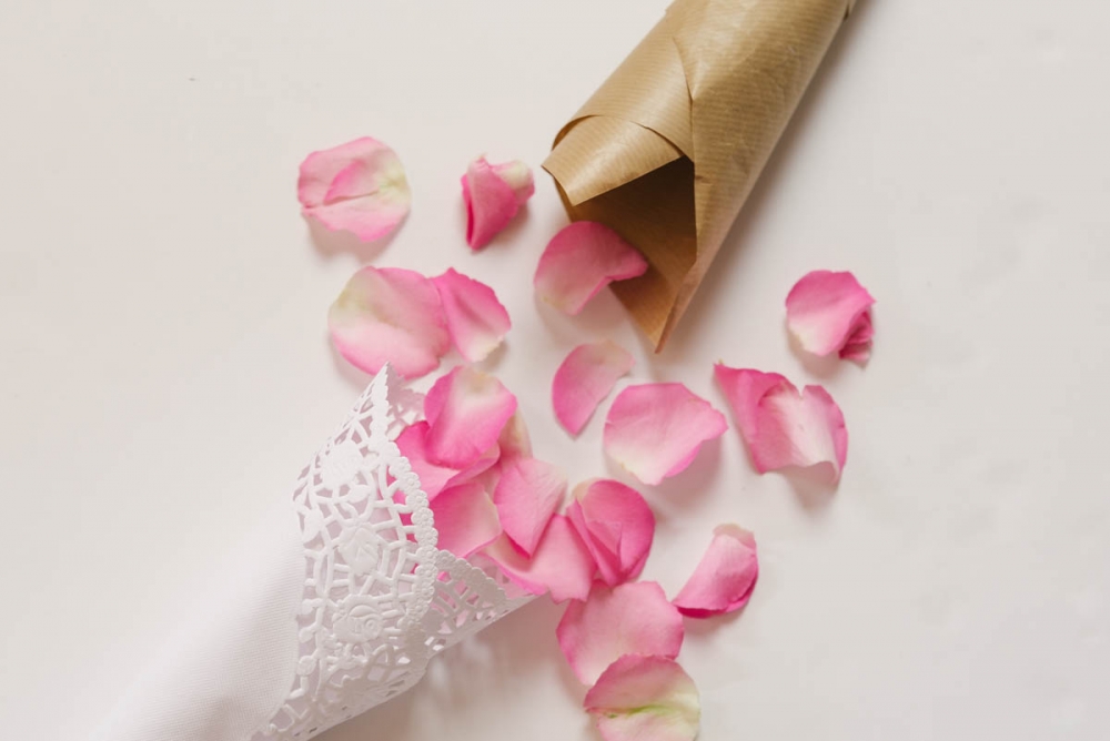 How To Make Wedding Petal Confetti Cones DIY Tutorial Polka Dot Wedding