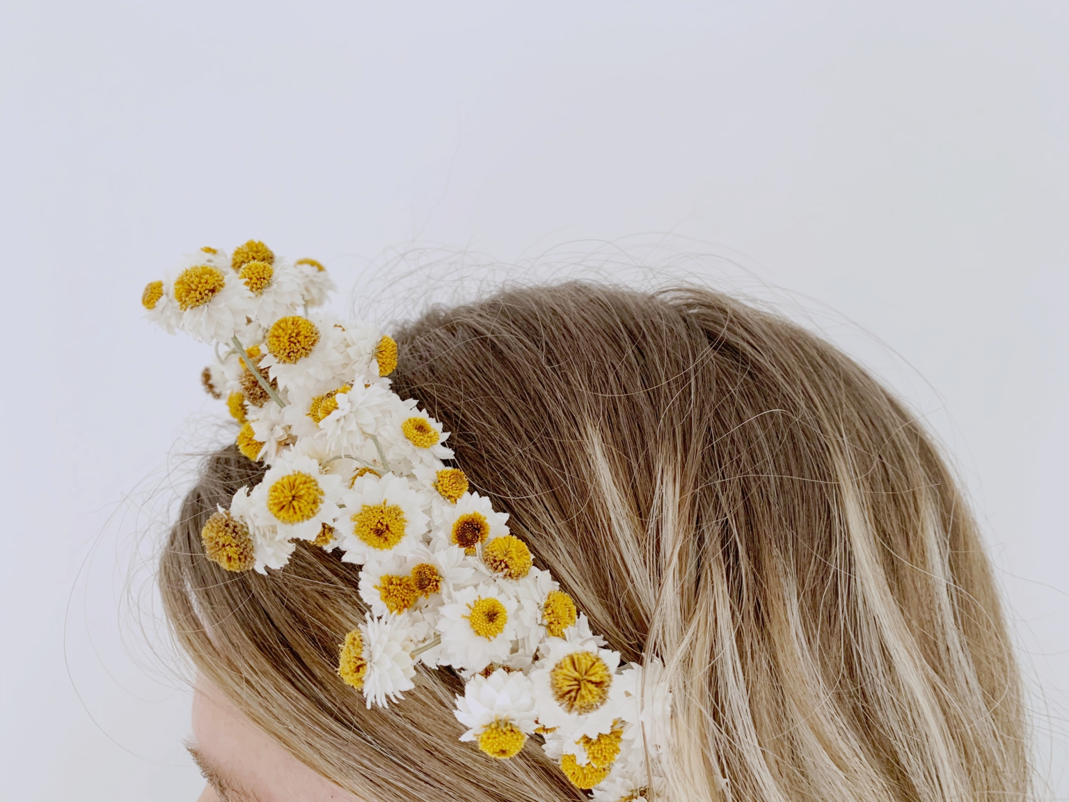 Dried Floral Headband Tutorial Polka Dot Wedding