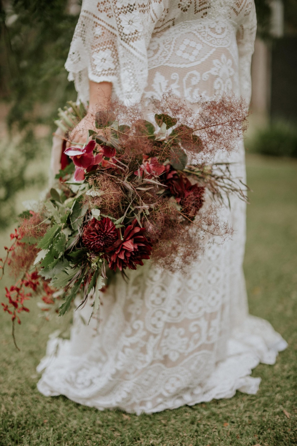 dark red large wedding bouquet Image Polka Dot Wedding