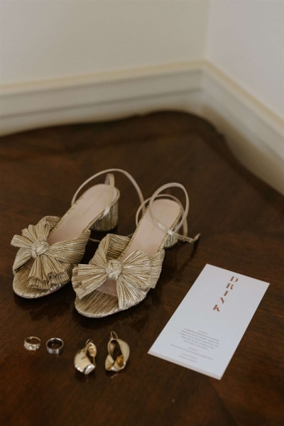Secondhand sparkley gold bow Loeffler Randall heels purchased off Facebook Marketplace