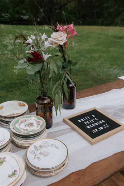 Mismatched vintage plates from op shops and antique stores