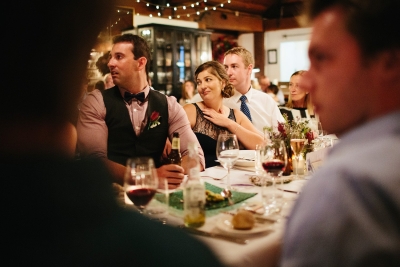 Guest getting emotional at wedding