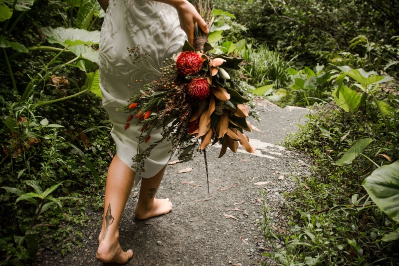 Waterfall elopement ceremony