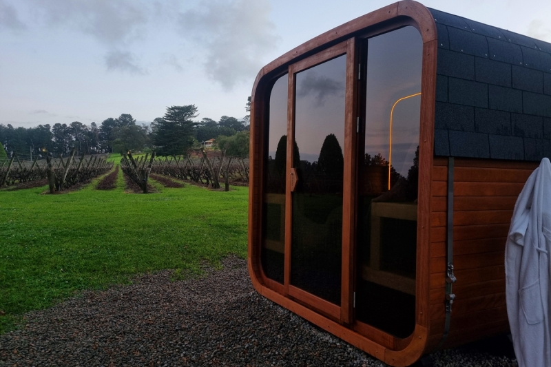 Orans sauna on site in the vineyard at Lancemore Lindenderry Red Hill for winter 2026
